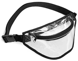 Clear Fanny Pack, Clear Transparent Waterproof Stadium Approved Black_0401 - Picture 1 of 7