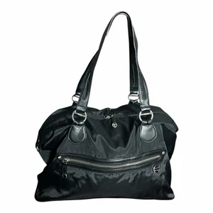 Bolso de hombro Tumi de cuero de nailon negro 48190D - Imagen 1 de 13