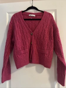 Neue Zara Strickjacke Fuchsia Rosa Größe M  - Bild 1 von 6