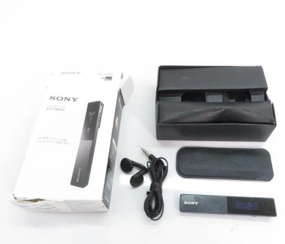 SONY Stereo IC Recorder ICD-TX650 Black Slim High Quality w/Box Excellent Japan - Image 1 of 4