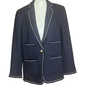Talbots blau Tweed maritim weiß Streifen & Ankerknöpfe Gr. 14 - Bild 1 von 8