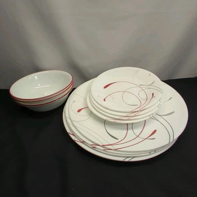 Corelle Splendor Round (4) Dinner Plates 10¾" (4) Bread 8½" (3) Cereal Bowls - Image 1 of 4