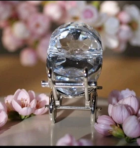 Rolling Carriage Swarovski crystal figurine Silver Tone  - Picture 1 of 3