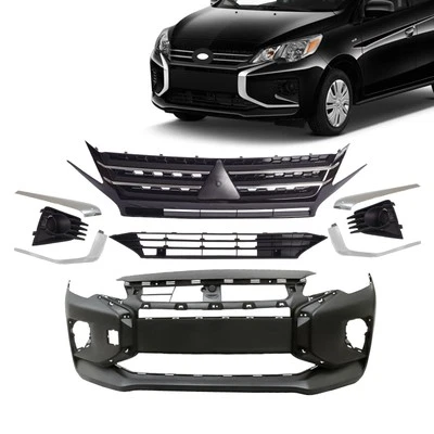 For Mitsubishi Mirage G4 2021-2024 Front Bumper Cover/Grille/Trim/Fog Light Set - Image 1 of 4