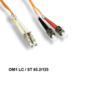 15m/49.21' OM1 LC/ST Duplex 62.5/125 Multi-Mode Fiber Optic Patch Cable ATM OFNR - Picture 1 of 1