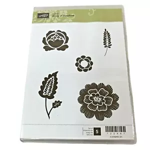 Stampin' Up! Conjunto de estampillas de goma de flores de sol hoja floral anfitriona - Imagen 1 de 8