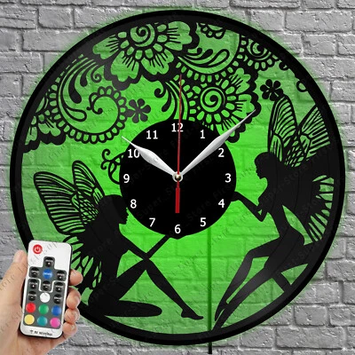 LED Clock Fairy Vinyl Record Wall Clock Led Light Wall Clock 2019 - Imagem 1 de 4