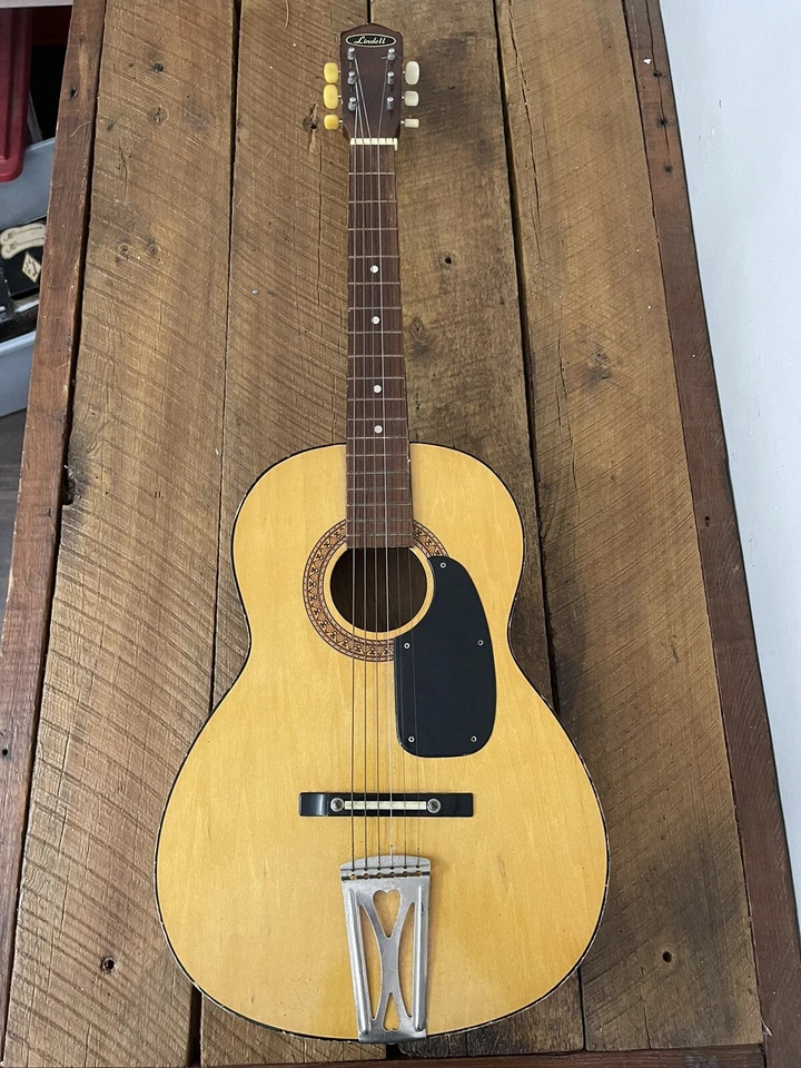 Vintage Korean Lindell Acoustic 6 String Parlor Guitar Natural CLEAN 1970s 60s - Image 1 of 4