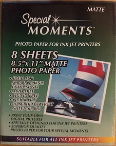 Special Moments Fotopapier für Tintenstrahldrucker 8 Stück - 8 Blatt 8,5 x 11 matt - Bild 1 von 2