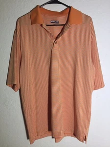 Polo de golf grande naranja y blanco Kirkland Firma Performance para hombre - Imagen 1 de 3
