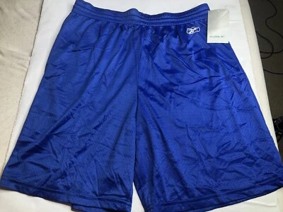 NWT Vintage Reebok Men's Nylon Shorts Blue Basketball Shorts Size L Y2K - Image 1 of 4