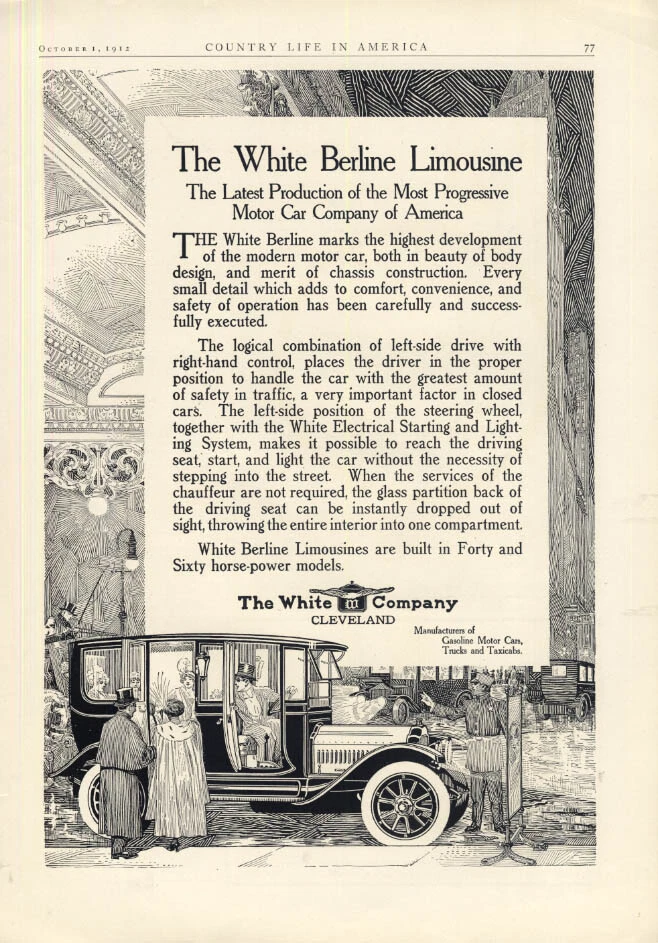 Lo último de la compañía de automóviles más progresiva: anuncio de limusina White Berline 1913 CL Foto 1 de 1