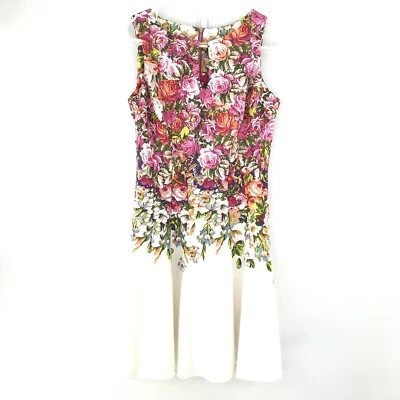 Vestido para mujer Gabby Skye floral ajustado y acampanado sin mangas talla 6 Foto 1 de 4