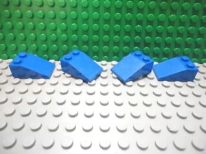 Lego 4 Blue 3x2 Slopes brick block 33 degree NEW - Picture 1 of 1
