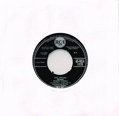 PERRY COMO - IDEAL JUKEBOX 45 - DELAWARE - I KNOW WHAT GOD IS. - Image 1 of 3