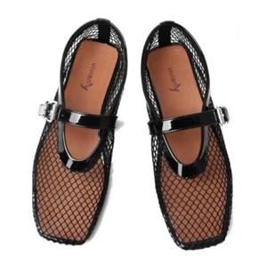 Vivianly Mesh Ballet Flats Shoes for Women Dressy Mary Jane Square Toe (Size 8) - Picture 1 of 10
