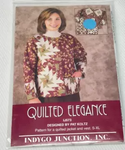 Quilted Jacket Quilted Elegance Pattern Indygo Junction S-XL NOS - Picture 1 of 5