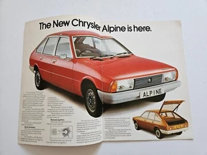 CHRYSLER TALBOT ALPINE SALES BROCHURE 1975 1976 - Picture 1 of 5