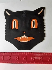 Antiguo Vintage Halloween Cartón Troquelado Gato Negro Beistle Luhrs Años 60 - Imagen 1 de 5