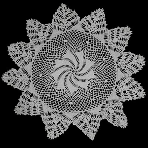 Crochet Doily Round Lace Star Table Cloth 33" Total 19" Table Top Cottagecore  - Picture 1 of 7