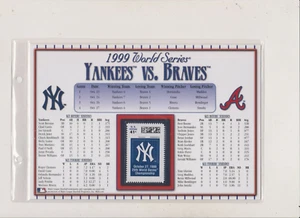 POSTAL SERVICE YANKEES/BRAVES 1999 WORLD SERIES STAT CARD U S TO HONOR YANKEES - Bild 1 von 2