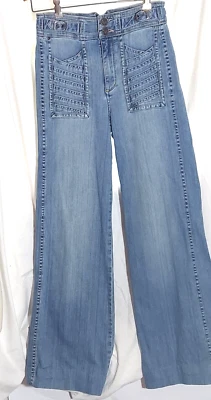Radcliffe London High Waist Wide Leg Blue Denim Jeans  27 - Image 1 of 3