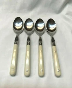 Lot 4 Large Stainless Tablespoons - Washington Forge Mardi Gras Pattern (Cream) - Picture 1 of 8