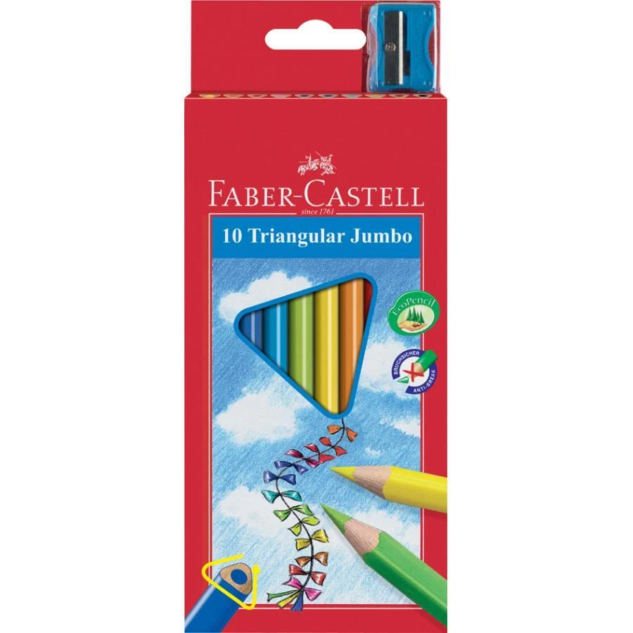 FABER-CASTELL Buntstifte Jumbo DREIKANT, 10er Kartonetui - Bild 1 von 1