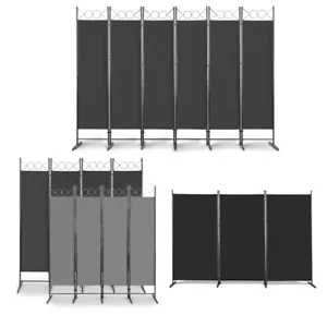 Folding Room Divider 3/4/6 Panels Wave Fibre Privacy Screen Panels Stable - Picture 1 of 22