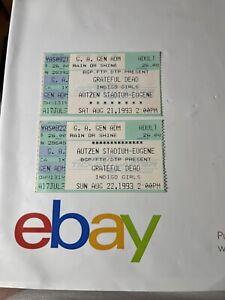 (2) GRATEFUL DEAD Concert Ticket Stubs - 1993 - Indigo Girls - Autzen Stadium OR