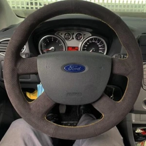 Custom Car Steering Wheel Cover Suede For Ford Kuga 2008-2011 Focus 2 C-MAX - Picture 1 of 6