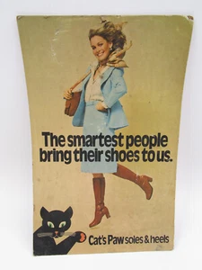 DE COLECCIÓN TACONES PATA DE GATO CABALLETE DE CARTÓN TIENDA CARTEL PUBLICIDAD 17 X 11 PULGADAS Mujer - Imagen 1 de 6