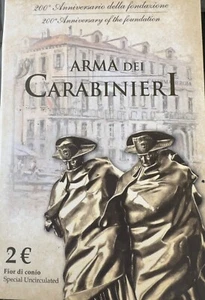 FOLDER 2 EURO COMMEMORATIVI CARABINIERI 2014 - 200° ANN. DELLA FONDAZIONE - Imagen 1 de 4