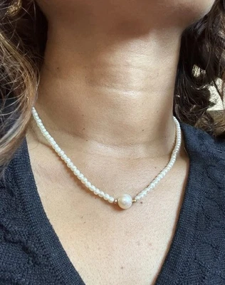 COLLAR PERLAS NATURALES ORO AMARILLO 18K  Foto 1 de 3