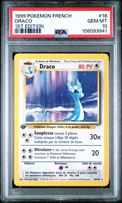 1999 Pokemon French Base Set 1st Edition Draco Dragonair #18 PSA 10 GEM MINT - Image 1 of 2