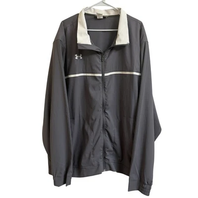 Under Armour Mens Size 4XL Protect This House Loose Gray White Full Zip Jacket — 第 1/4 张图片