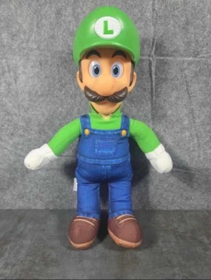 The Super Mario Bros Movie 2023 Luigi Poseable Plush Figure Jakks Pacific Toy - Image 1 of 2