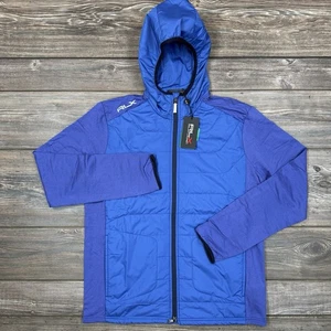 RLX Ralph Lauren Mens Polo Golf Hybrid Full-Zip Hoodie Blue Size Medium NEW $268 - Picture 1 of 7
