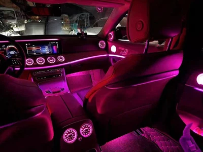 Luz ambiental LED de ventilación de aire delantera trasera 64 colores para Mercedes Benz S W222 2018-20 Foto 1 de 4