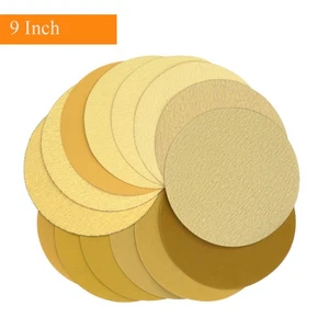 225mm Dry Sanding Discs Sanding Paper Adhesive Back Flocking Paper Pads 40-1000# - Picture 1 of 7