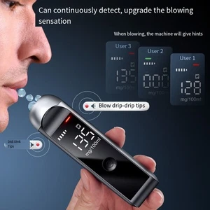 Professional Grade Alcohol Tester Portable Design Rechargeable Convenience - Afbeelding 1 van 25