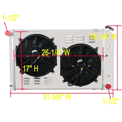 Ventilador de cubierta de radiador de 4 filas para Chevy G 78-1987 carrocería El Camino Cutlass Grand Prix Foto 1 de 4