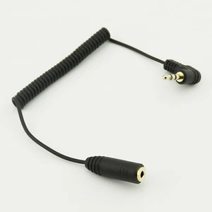 1pc Gold 2.5mm 3 Pole Male to Female Audio Adapter Coiled Spiral Cable Cord 60cm - Picture 1 of 4