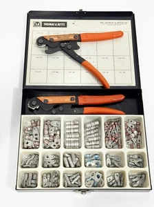 Lotto Set Lug Connettore Metodo Compressione Thomas & Betts Marrone 33 Grigio 29 Blu 24 - Foto 1 di 12