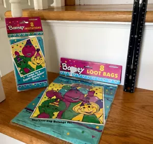 Barney the Dinosaur Baby Bop & BJ Birthday Party Invites & Loot Bags New - Picture 1 of 6