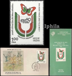 Butterfly Symbol of Asian Athletic Meet FDC & Folder Butterflies Insects India - Picture 1 of 1