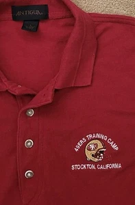 Vtg San Francisco 49ers Training Camp Stockton CA Polo Shirt Red L football nfl - Picture 1 of 2