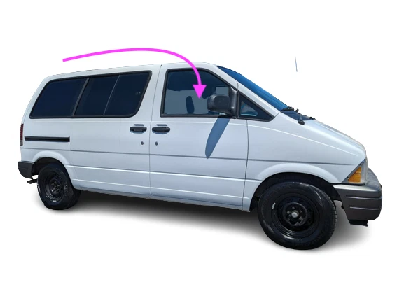 Fits: 1995-1997 Ford Aerostar Mini-Van Front Right Passenger Door Window Glass - Image 1 of 4