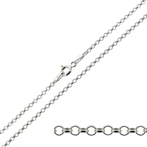 Cadena de eslabones Belcher de plata esterlina sólida 925 14 18 20 22 24 26 28 30 pulgadas 2 mm - Imagen 1 de 3