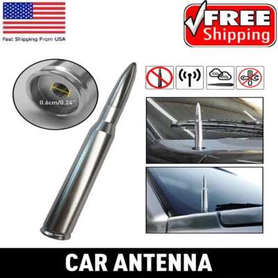 CHROME ALUMINUM 50 INCH BULLET ANTENNA FOR FORD DODGE RAM & 1500 2500 3500 4500 - Image 1 of 4